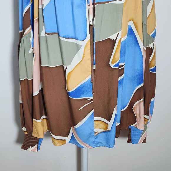 Perch by Blu Pepper Flowy Peasant Blouse with Full Sleeves Size 2X - Picture 5 of 11